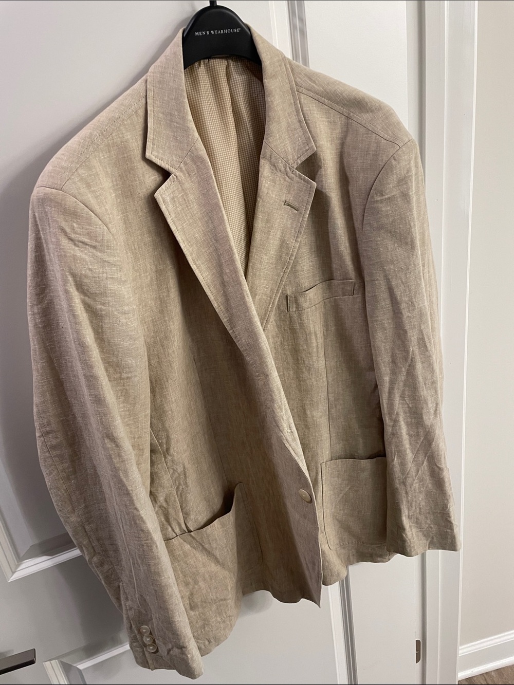 Alan Flusser Beige Linen-Blend Sport Coat